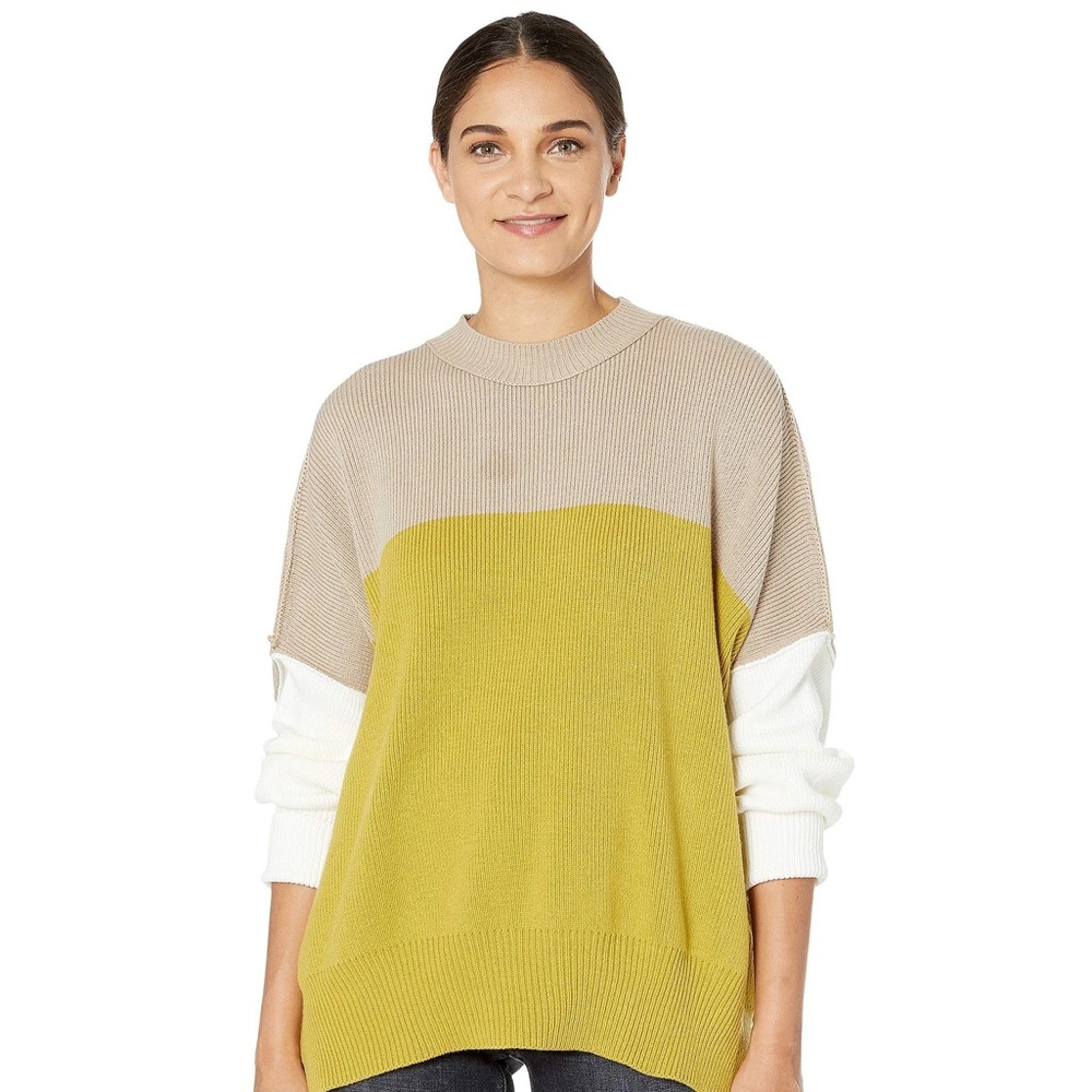 Oversized XS Free People easy street color block SWEATER